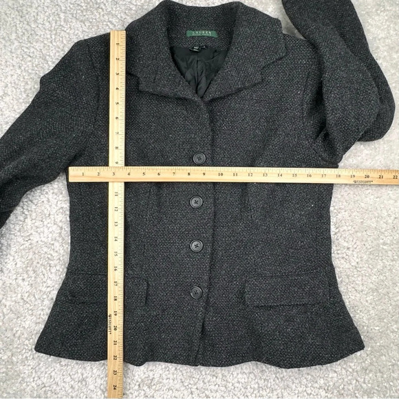 Lauren Ralph Lauren Tweed Wool Blend Blazer. Size 12. Flecked Academia Preppy - Picture 9 of 10